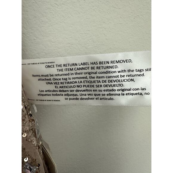 New Mac Duggal Pink Sequined Spaghetti V-Neck Tulle Dress 93566 Size 8 - Picture 8 of 15